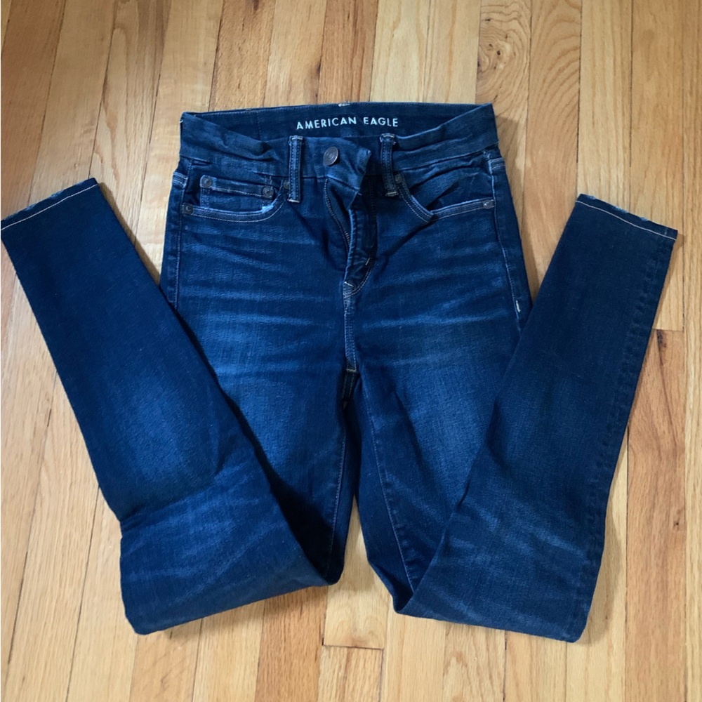 American Eagle Outfitters Women's Dark Blue Skinny Jeans
